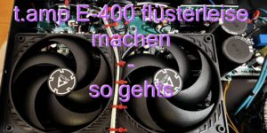 Das Bild zeigt zwei Silent-Lüfter im Thomann the t.amp E-400